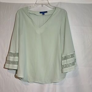 Women’s Apt 9 Pastel Mint Green 3 Quarter Length Blouse Size Medium
